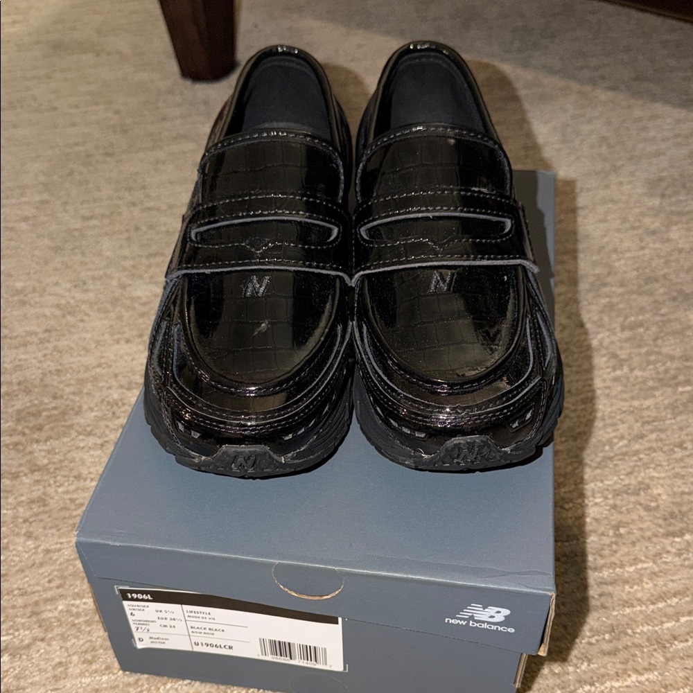New Balance Black Glossy Loafers 1960L
